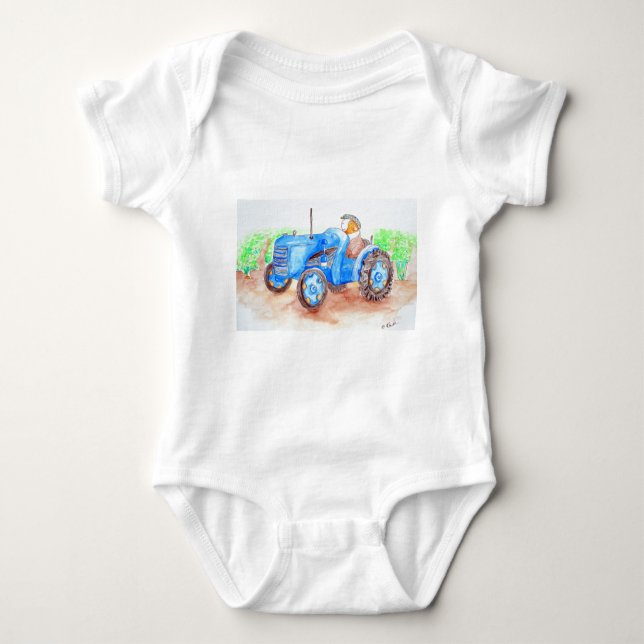 Cutie the Farmer Guinea Pig Painting Baby Bodysuit (Front)