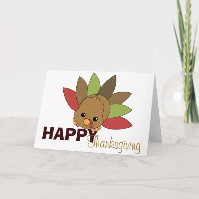 Cutie Turkey Holiday Card (Front)