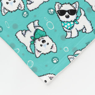Cutieface Westies KiniArt Fleece Blanket