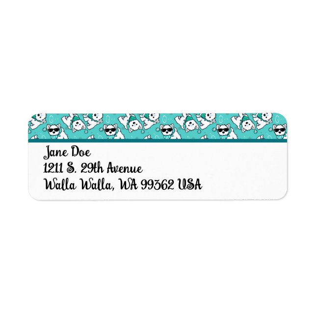 Cutieface Westies Return Address Label (Front)