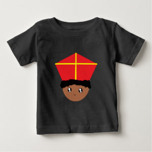 Cutieful Kids Art St. Nicholas Mitre Zwarte Piet Baby T-Shirt