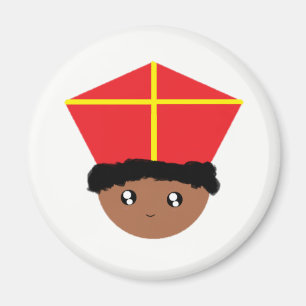 Cutieful Kids Art St. Nicholas Mitre Zwarte Piet Magnet
