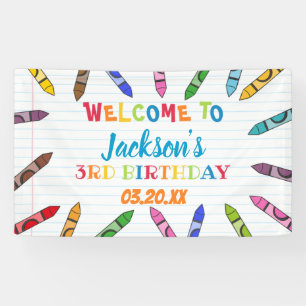 Cuties Crayon Art Paper Colourful Party Birthday Banner