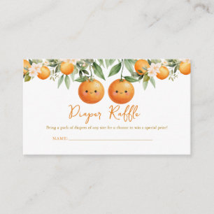 Cuties Orange Two Little Twins Diaper Raffle Enclosure Card