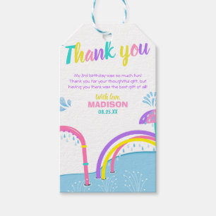 Cuties Splish Splash Pad Water Park Girl Birthday Gift Tags