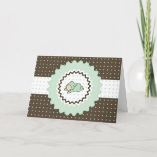 Cutietoots Baby Shower Invitation, green and brown Invitation