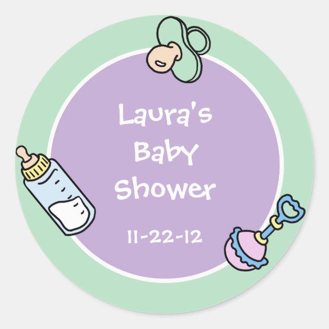 Cutietoots Baby Shower Party Favour Sticker (Front)