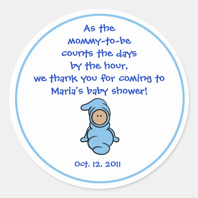 Cutietoots Baby Shower Party Favour Sticker (Front)