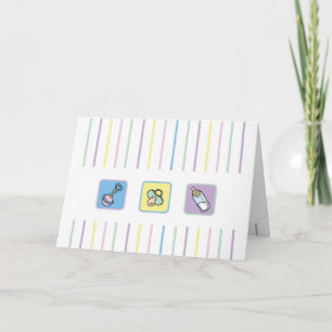 Cutietoots Notecard - Crayon Lines and Baby Stuff
