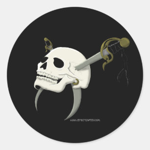 Cutlass Skull Classic Round Sticker