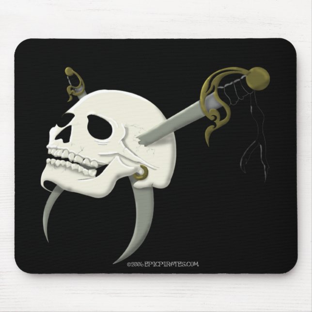 Cutlass Skull Mouse Pad (Front)