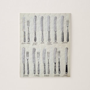 Cutlery designs, from a trade catalogue of domesti jigsaw puzzle