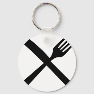 cutlery fork and knife crossed key ring