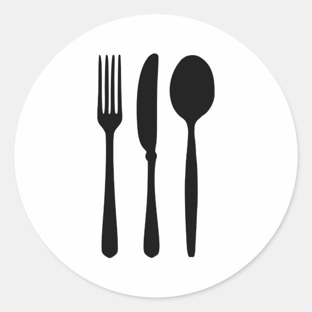 Cutlery - Fork - Knife - Spoon Classic Round Sticker (Front)
