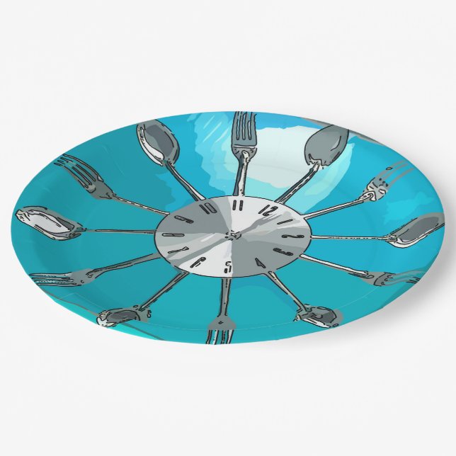 Cutlery O'clock Paper Plate (Angled)