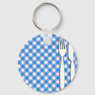 Cutlery on Table Cloth Key Ring