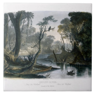 Cutoff River, Branch of the Wabash, plate 8 from V Ceramic Tile