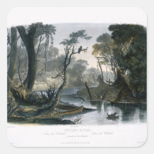 Cutoff River, Branch of the Wabash, plate 8 from V Square Sticker