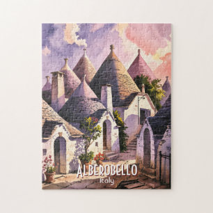 Cutom Alberobello Trulli Houses Italy Watercolor Jigsaw Puzzle