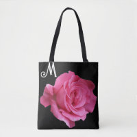 Cutomizable M name pretty pink rose trendy floral