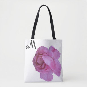 Cutomizable pretty boho pink rose fashion tote bag