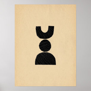 Cutout balancing shapes poster