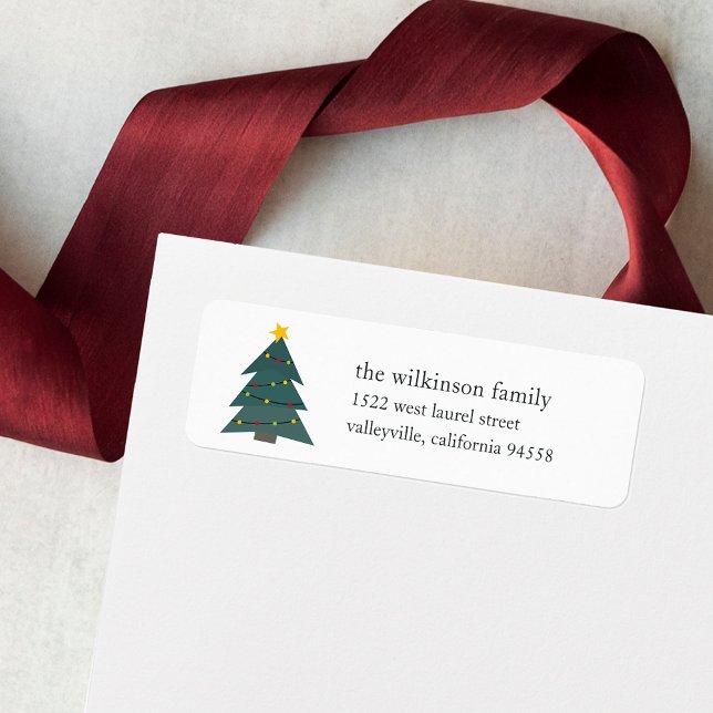Cutout Christmas Tree | Holiday Return Address Label (Creator Uploaded)