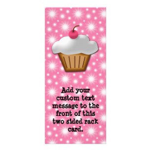Cutout Cupcake with Pink Cherry on Top Rack Card