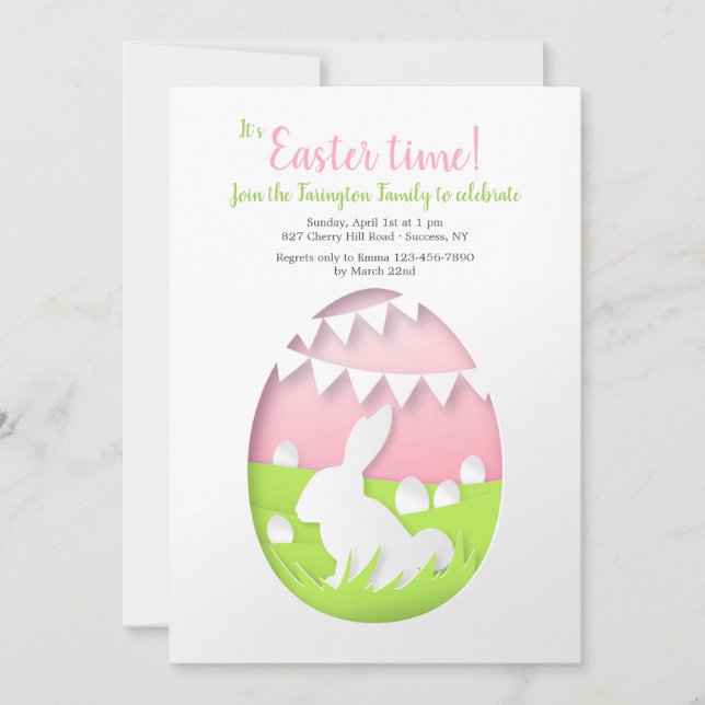 Cutout Easter Egg Invitation (Front)