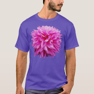 Cutout Floral Photo Pink Pom Pom Flower T-Shirt