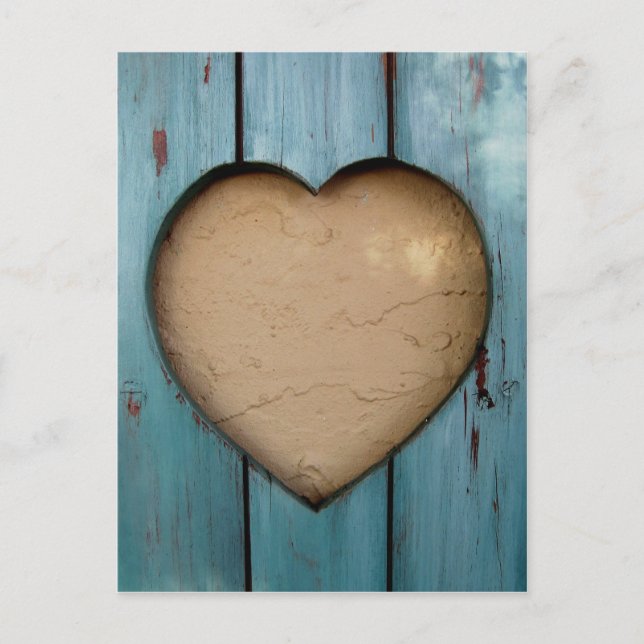 Cutout heart shape artistic postcard (Front)