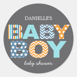 Cutout Letters Baby Shower Favour Sticker