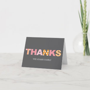 Cutout Letters Baby Thank You Card - Pink