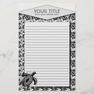 Cutout Turtle Personalised Stationery