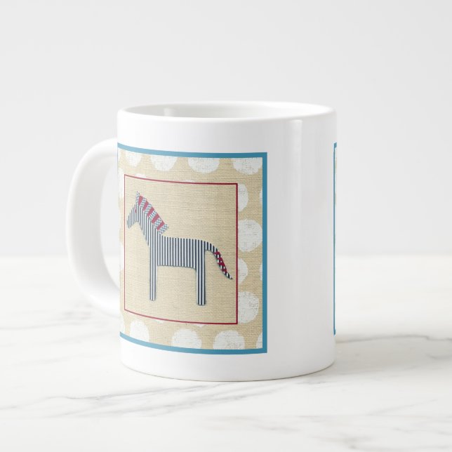 Cutout Zebra on Cream Background Large Coffee Mug (Front Left)