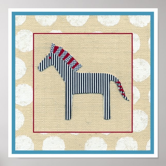 Cutout Zebra on Cream Background Poster (Front)