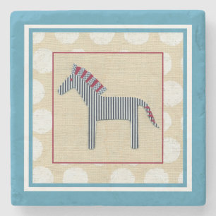 Cutout Zebra on Cream Background Stone Coaster