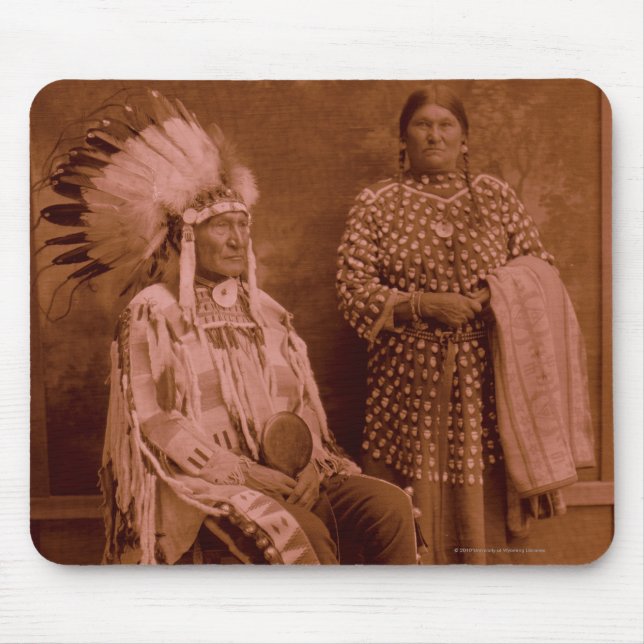 Cuts The Bear's Ears and Wife - Crow Mouse Pad (Front)