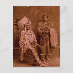 Cuts The Bear's Ears and Wife - Crow Postcard