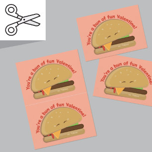 Cuttable Cheeseburger Kid's Valentine's Day Card