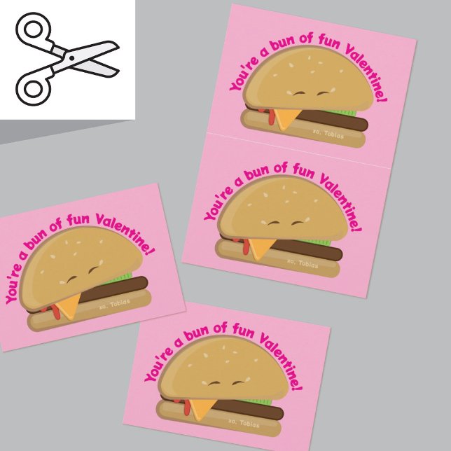 Cuttable Cheeseburger Kid's Valentine's Day Card (Creator Uploaded)