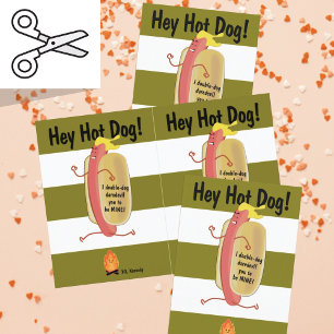 Cuttable Fire Jumping Hot Dog Valentine's Day Card