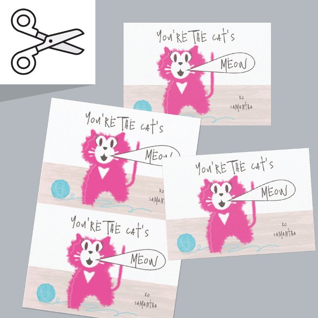 Cuttable Pretty Kitty Valentine Card Pair (Creator Uploaded)