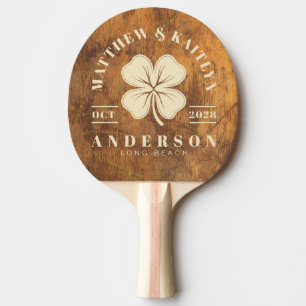 Cutting Block Irish Lucky Clover Wedding Crest Ping Pong Paddle