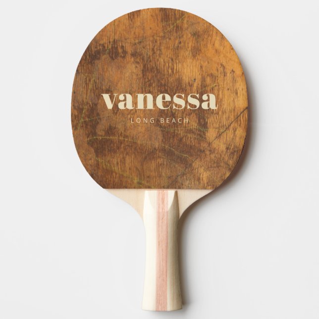 Cutting Block Minimal Modern Classic Name Ping Pong Paddle (Front)
