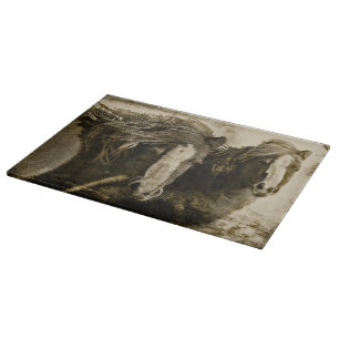 Cutting Board Glass Western Horse