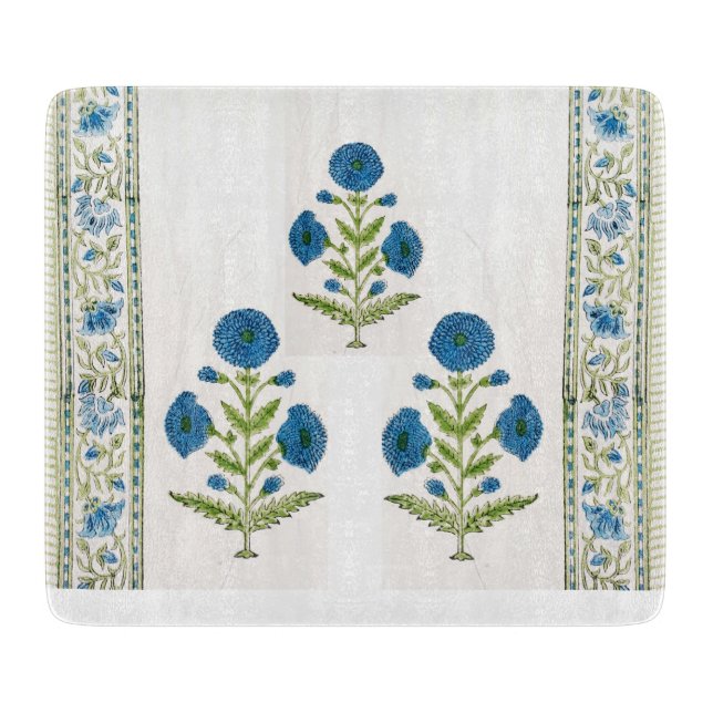 Cutting Board Hand BlockPrinted flowers (Front)