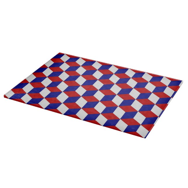 Cutting Board - Illusion in Red, White, and Blue (Corner)