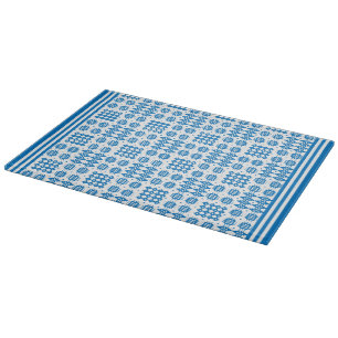 Cutting Board: Welsh Tapestry Pattern, Bright Blue Board