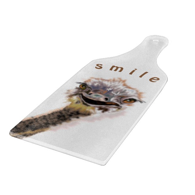 Cutting Board with Happy Ostrich - Smile (Corner)